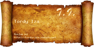 Tordy Iza névjegykártya